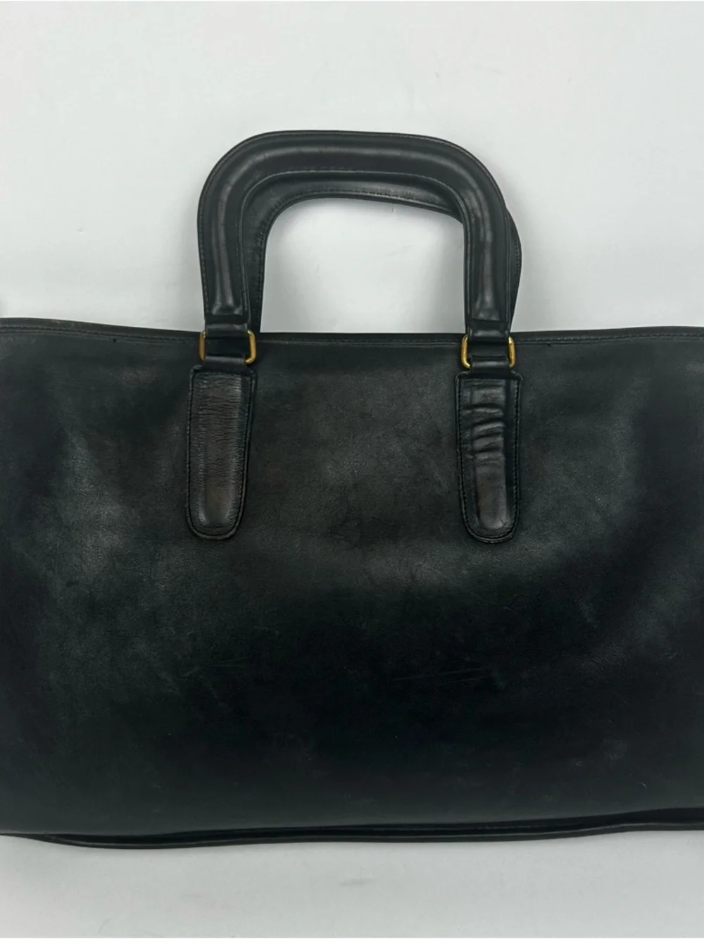 Vintage Coach Classic Black Leather Briefcase - Women’s Professional Work Bag
